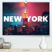 Über den Wolken in New York (hochwertiger Premium Wandkalender 2024 DIN A2 quer), Kunstdruck in Hochglanz