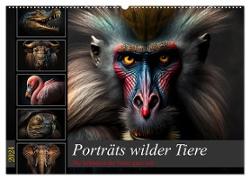 Porträts wilder Tiere (Wandkalender 2024 DIN A2 quer), CALVENDO Monatskalender