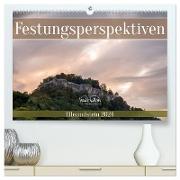 Festungsperspektiven - Elbsandstein (hochwertiger Premium Wandkalender 2024 DIN A2 quer), Kunstdruck in Hochglanz