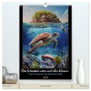 Die Schönheit unter und über Wasser (hochwertiger Premium Wandkalender 2024 DIN A2 hoch), Kunstdruck in Hochglanz