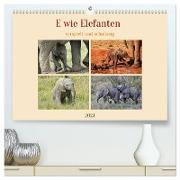 E wie Elefanten - verspielt und schnüssig (hochwertiger Premium Wandkalender 2024 DIN A2 quer), Kunstdruck in Hochglanz