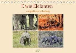 E wie Elefanten - verspielt und schnüssig (Tischkalender 2024 DIN A5 quer), CALVENDO Monatskalender