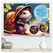 Maus auf Tour - Abenteuerkalender für Kids mit Planer (hochwertiger Premium Wandkalender 2024 DIN A2 quer), Kunstdruck in Hochglanz