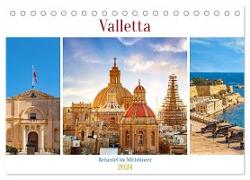 Valletta - Reiseziel im Mittelmeer (Tischkalender 2024 DIN A5 quer), CALVENDO Monatskalender