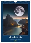 Mondnächte- Mondverzauberte Nächte aus der KI (Wandkalender 2024 DIN A4 hoch), CALVENDO Monatskalender