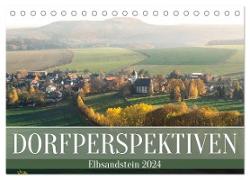 Dorfperspektiven - Elbsandstein (Tischkalender 2024 DIN A5 quer), CALVENDO Monatskalender