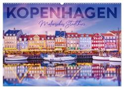 KOPENHAGEN Malerisches Stadtherz (Wandkalender 2024 DIN A2 quer), CALVENDO Monatskalender