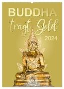 Buddha trägt Gold (Wandkalender 2024 DIN A2 hoch), CALVENDO Monatskalender