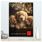Golden Retriever - ein Hund für die Familie (hochwertiger Premium Wandkalender 2024 DIN A2 hoch), Kunstdruck in Hochglanz