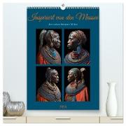 Inspiriert von den Massai, den stolzen Kriegern Afrikas (hochwertiger Premium Wandkalender 2024 DIN A2 hoch), Kunstdruck in Hochglanz