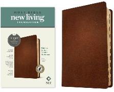 NLT Thinline Center-Column Reference Bible, Filament-Enabled Edition (Red Letter, Genuine Leather, Brown, Indexed)