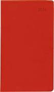Taschenplaner rot 2024 - Bürokalender 9,5x16 cm - 112 Seiten - 1 Woche auf 2 Seiten - separates Adressheft - faltbar - Notizheft - 560-1013