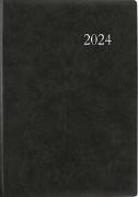 Terminbuch anthrazit 2024 - Bürokalender A4 (21x29,7 cm) - 1 Tag 1 Seite - Einband wattiert - Viertelstundeneinteilung 7:30 - 20 Uhr - 886-0021