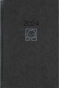 Wochenbuch anthrazit 2024 - Bürokalender 14,6x21 cm - 1 Woche auf 2 Seiten - 128 Seiten - mit Eckperforation - Notizbuch - Blauer Engel - 766-0721