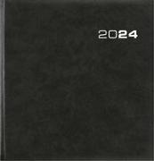 Wochenbuch Sekretär 2024 - Bürokalender 20x21 cm - Farbe: anthrazit - 1 Woche auf 2 Seiten - Buchkalender - 786-0021