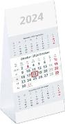 3-Monats-Aufstellkalender 2024 - 10,5x21 cm - 3 Monate auf 1 Seite - mit Kopftafel und Datumsschieber - Mehrmonatskalender - 980-0000