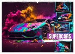Supercars im Farbenrausch (Wandkalender 2024 DIN A2 quer), CALVENDO Monatskalender