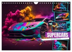Supercars im Farbenrausch (Wandkalender 2024 DIN A4 quer), CALVENDO Monatskalender