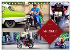 MZ BIKER - Ein Motorrad der DDR in Kuba (Tischkalender 2024 DIN A5 quer), CALVENDO Monatskalender