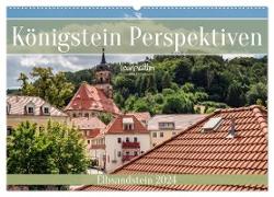 Königstein Perspektiven - Elbsandstein (Wandkalender 2024 DIN A2 quer), CALVENDO Monatskalender