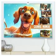 Comic Hunde (hochwertiger Premium Wandkalender 2024 DIN A2 quer), Kunstdruck in Hochglanz