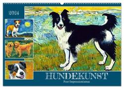 Hundekunst (Wandkalender 2024 DIN A2 quer), CALVENDO Monatskalender