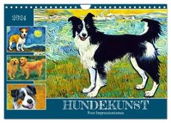 Hundekunst (Wandkalender 2024 DIN A4 quer), CALVENDO Monatskalender