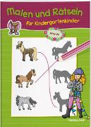 Malen und Rätseln für Kindergartenkinder. Pferde