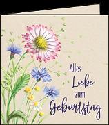 Doppelkarte. Mini - Let`s go green. Zum Geburtstag (Blumen)