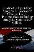 Study of Subject-Verb Agreement, Narration Change, Use of Punctuation, including Analysis, Synthesis & Split-up