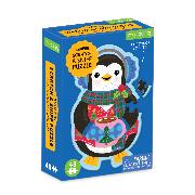 Hot Cocoa Penguin 48 Piece Scratch and Sniff Shaped Mini Pzl