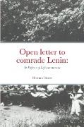Open letter to comrade Lenin