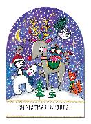 Doppelkarte. Snow Globe - Animals/Christmas Wishes