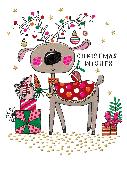 Doppelkarte. Sugar Plum - Christmas Wishes/Reindeer & Hedgehog