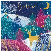 Doppelkarte. Wild Winter - Christmas Brother/Deer Scene