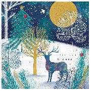 Doppelkarte. Wild Winter - Christmas/Deer Scene