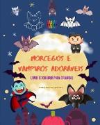 Morcegos e vampiros adoráveis | Livro de colorir para crianças | Desenhos alegres das criaturas noturnas mais afáveis