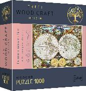 Holz Puzzle - Land- und Wasserkarte der ganzen Erde von 1630
