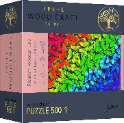 Holz Puzzle 500+1 - Regenbogen Schmetterlinge