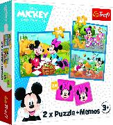2 in 1 Puzzles + Memos - Mickey Mouse