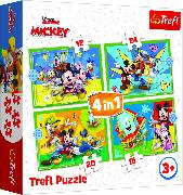 4 in 1 Puzzle - Mickey Mouse und Freunde