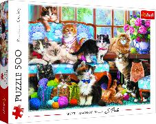 Puzzle 500 - Katzen Familie