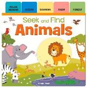 Seek and Find: Animals: Early Learning Board Books with Tabs