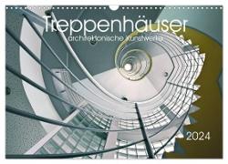 Treppenhäuser architektonische Kunstwerke (Wandkalender 2024 DIN A3 quer), CALVENDO Monatskalender
