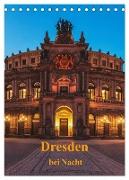 Dresden bei Nacht (Tischkalender 2024 DIN A5 hoch), CALVENDO Monatskalender