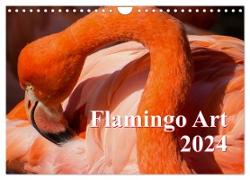 Flamingo Art 2024 (Wandkalender 2024 DIN A4 quer), CALVENDO Monatskalender