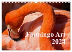 Flamingo Art 2024 (Wandkalender 2024 DIN A3 quer), CALVENDO Monatskalender