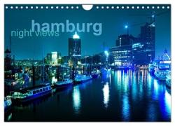 hamburg - night views (Wandkalender 2024 DIN A4 quer), CALVENDO Monatskalender