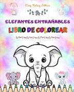 Elefantes entrañables | Libro de colorear para niños | Simpáticas escenas de adorables elefantes y sus amigos