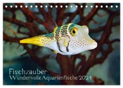 Fischzauber - Wundervolle Aquarienfische (Tischkalender 2024 DIN A5 quer), CALVENDO Monatskalender